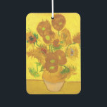Van Gogh Fifteen Sunflowers In A Vase Fine Art Car Air Freshener<br><div class="desc">Vincent Van Gogh Fifteen Sunflowers In A Vase Sunflowers (original title, in French: Tournesols) are the subject of two series of still life paintings by the Dutch Post-Impressionist painter Vincent van Gogh. Art by Vincent van Gogh Movement: Post-Impressionism Artistic beautiful floral vintage fine art painting featuring fifteen sunflowers in a...</div>