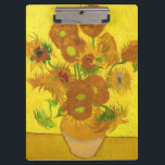 Van Gogh Fifteen Sunflowers In A Vase Fine Art Clipboard<br><div class="desc">Vincent Van Gogh Fifteen Sunflowers In A Vase Sunflowers (original title, in French: Tournesols) are the subject of two series of still life paintings by the Dutch Post-Impressionist painter Vincent van Gogh. Art by Vincent van Gogh Movement: Post-Impressionism Artistic beautiful floral vintage fine art painting featuring fifteen sunflowers in a...</div>