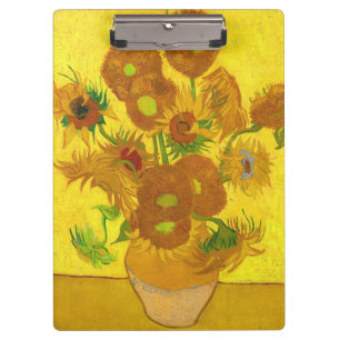 Van Gogh Fifteen Sunflowers In A Vase Fine Art Clipboard