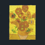 Van Gogh Fifteen Sunflowers In A Vase Fine Art Fleece Blanket<br><div class="desc">Vincent Van Gogh Fifteen Sunflowers In A Vase Sunflowers (original title, in French: Tournesols) are the subject of two series of still life paintings by the Dutch Post-Impressionist painter Vincent van Gogh. Art by Vincent van Gogh Movement: Post-Impressionism Artistic beautiful floral vintage fine art painting featuring fifteen sunflowers in a...</div>