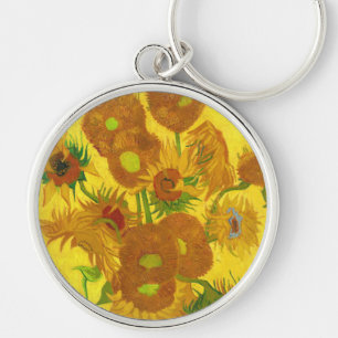 Van Gogh Fifteen Sunflowers In A Vase Fine Art Key Ring