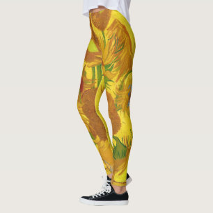 Van Gogh Fifteen Sunflowers In A Vase Fine Art Leggings