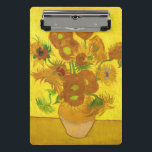 Van Gogh Fifteen Sunflowers In A Vase Fine Art Mini Clipboard<br><div class="desc">Vincent Van Gogh Fifteen Sunflowers In A Vase Sunflowers (original title, in French: Tournesols) are the subject of two series of still life paintings by the Dutch Post-Impressionist painter Vincent van Gogh. Art by Vincent van Gogh Movement: Post-Impressionism Artistic beautiful floral vintage fine art painting featuring fifteen sunflowers in a...</div>