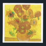 Van Gogh Fifteen Sunflowers In A Vase Fine Art Napkin<br><div class="desc">Vincent Van Gogh Fifteen Sunflowers In A Vase Sunflowers (original title, in French: Tournesols) are the subject of two series of still life paintings by the Dutch Post-Impressionist painter Vincent van Gogh. Art by Vincent van Gogh Movement: Post-Impressionism Artistic beautiful floral vintage fine art painting featuring fifteen sunflowers in a...</div>