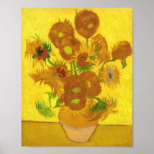Van Gogh Fifteen Sunflowers In A Vase Fine Art Poster (Front)