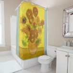 Van Gogh Fifteen Sunflowers In A Vase Fine Art Shower Curtain<br><div class="desc">Vincent Van Gogh Fifteen Sunflowers In A Vase Sunflowers (original title, in French: Tournesols) are the subject of two series of still life paintings by the Dutch Post-Impressionist painter Vincent van Gogh. Art by Vincent van Gogh Movement: Post-Impressionism Artistic beautiful floral vintage fine art painting featuring fifteen sunflowers in a...</div>