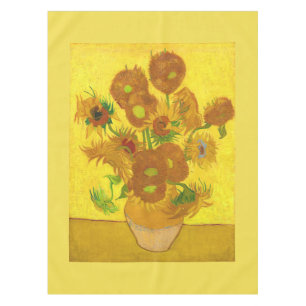 Van Gogh Fifteen Sunflowers In A Vase Fine Art Tablecloth
