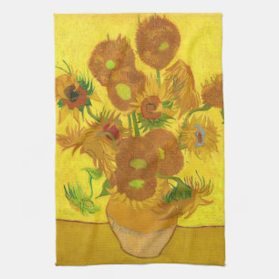 Van Gogh Fifteen Sunflowers In A Vase Fine Art Tea Towel
