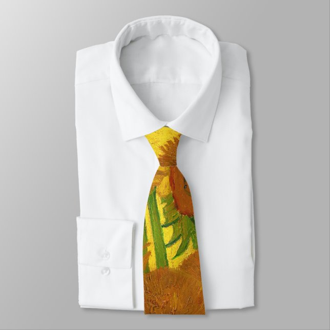Van Gogh Fifteen Sunflowers In A Vase Fine Art Tie (Tied)