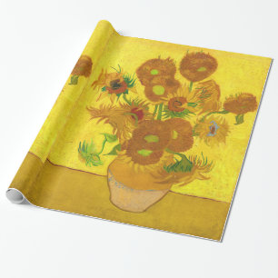 Van Gogh Fifteen Sunflowers In A Vase Fine Art Wrapping Paper