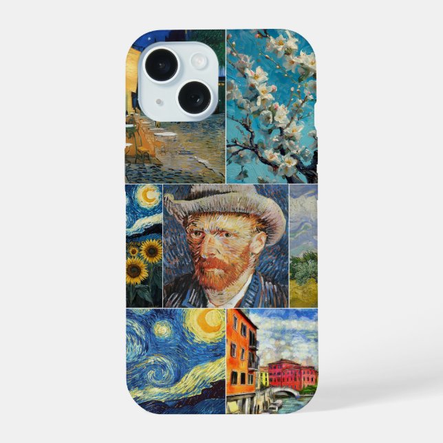 Van Gogh Fine Art Collage iPhone 15 Case (Back)