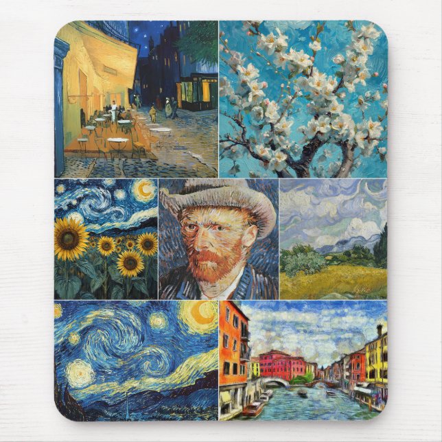 Van Gogh Fine Art Collage Mouse Mat (Front)
