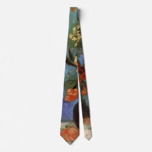 Van Gogh Fine Art Vase with Carnations and Flowers Tie