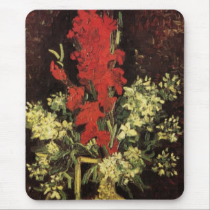 Van Gogh Fine Art Vase with Gladioli and Carnation Mouse Mat