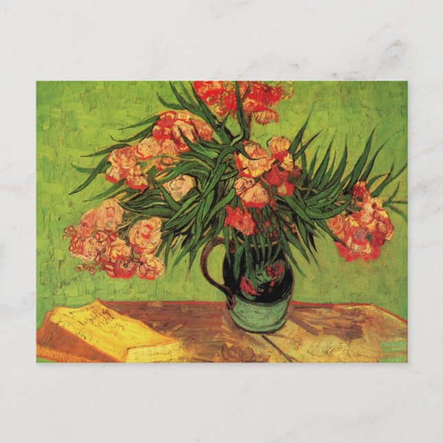 Van Gogh Fine Art, Vase with Oleanders and Books Postcard (Front)