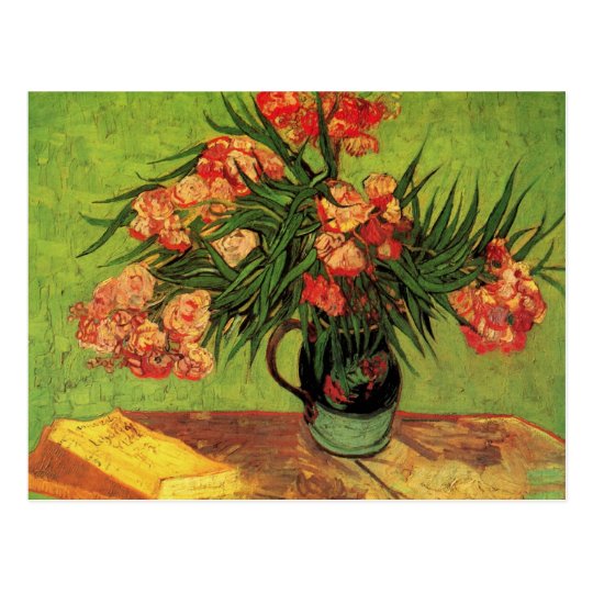 Van Gogh Fine Art, Vase with Oleanders and Books Postcard