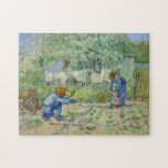 Van Gogh First Steps Painting Jigsaw Puzzle<br><div class="desc">Vincent Van Gogh  (30 March 1853 – 29 July 1890) was an influential Dutch post-impressionist painter.  This painting is First Steps.</div>