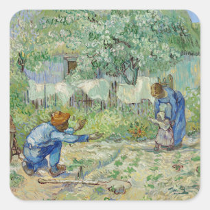 Van Gogh First Steps Painting Square Sticker
