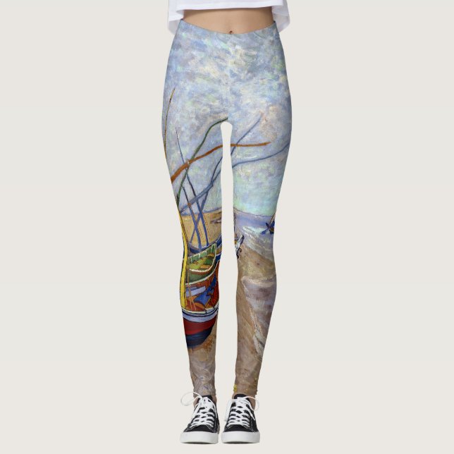 Van Gogh Fishing Boats Leggings (Front)
