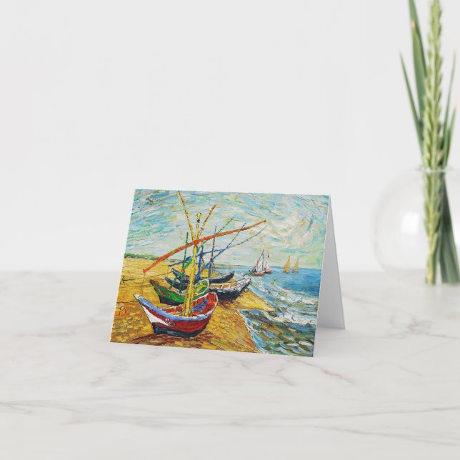 Van Gogh Fishing Boats Note Card (Front)