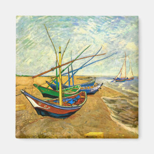 Van Gogh Fishing Boats on Beach at Saintes Maries Magnet