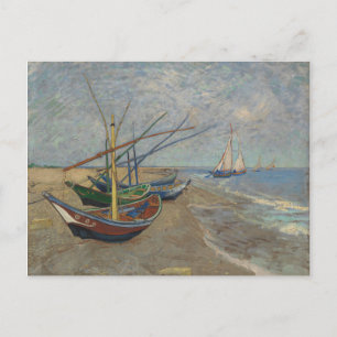 Van Gogh Fishing Boats on the Beach at Les Saint Postcard