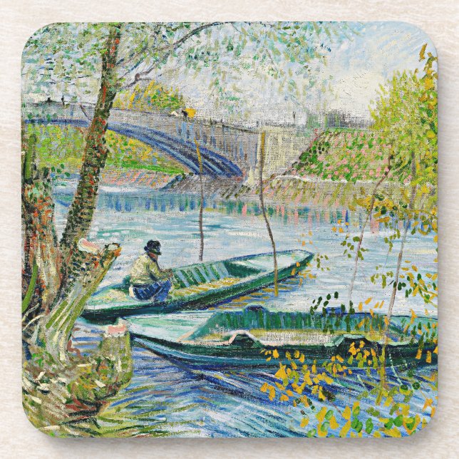 Van Gogh Fishing in Spring Coaster (Front)