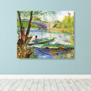 Van Gogh Fishing in the Spring, Pont de Clichy Canvas Print