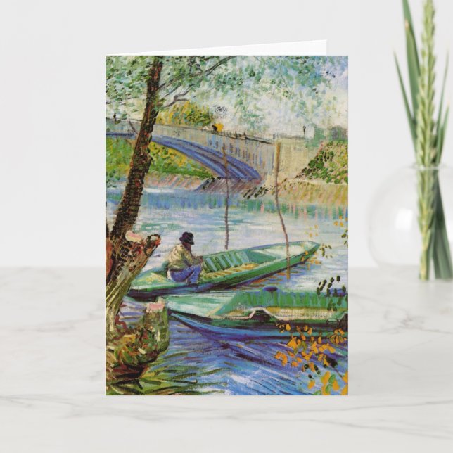 Van Gogh Fishing in the Spring, Pont de Clichy Card (Front)