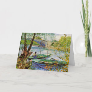 Van Gogh Fishing in the Spring, Pont de Clichy Card
