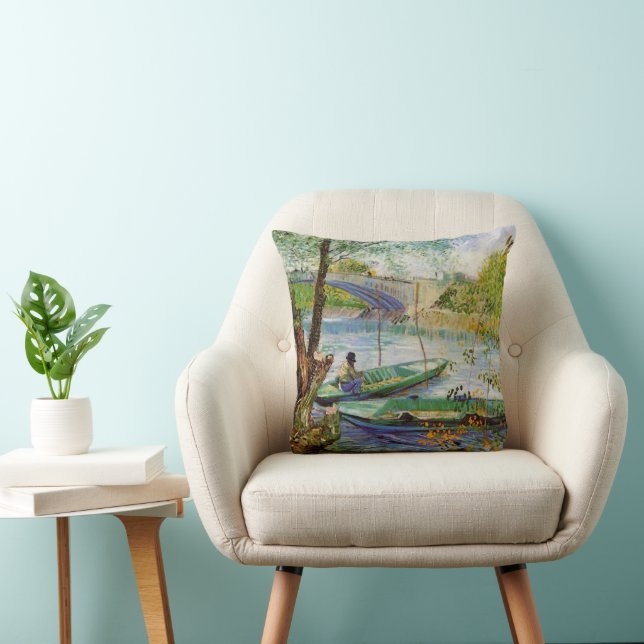 Van Gogh Fishing in the Spring, Pont de Clichy Cushion (Chair)