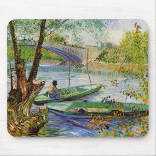 Van Gogh Fishing in the Spring, Pont de Clichy Mouse Mat