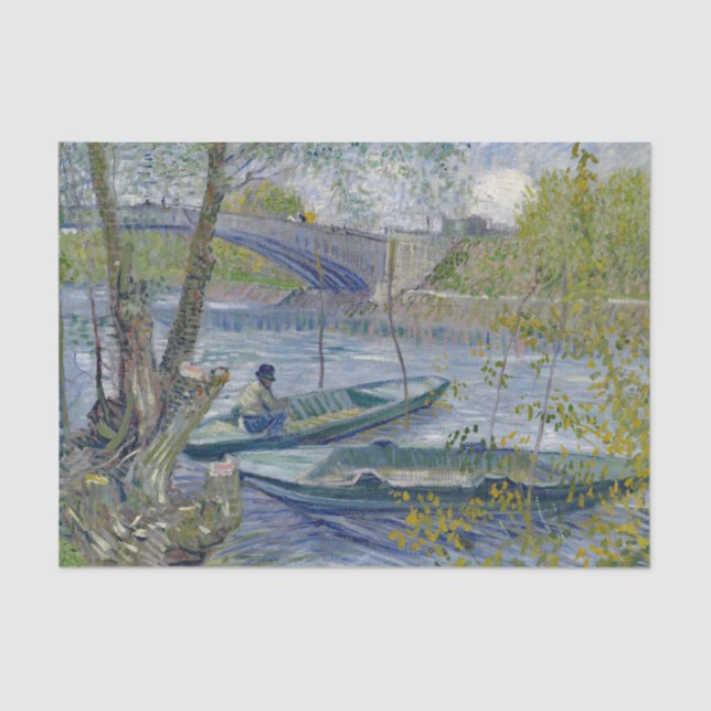 Van Gogh Fishing Spring Painting Tissue Paper (Front)