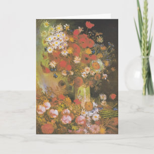 Van Gogh Floral Still Life Red Poppies & Roses Card