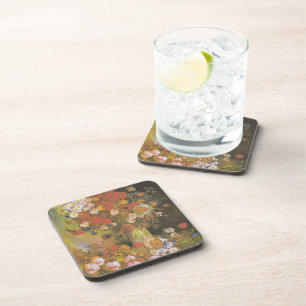 Van Gogh Floral Still Life Red Poppies & Roses Coaster