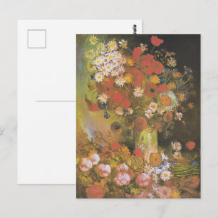 Van Gogh Floral Still Life Red Poppies & Roses Postcard