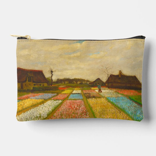 Van Gogh Flower Beds & Farmhouse in Provence Accessory Pouch (Front)