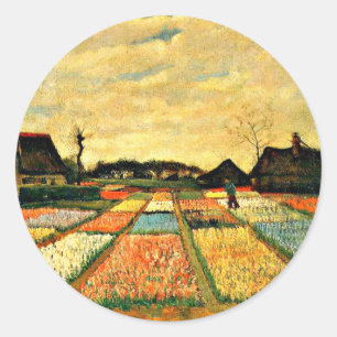 Van Gogh - Flower Beds in Holland Classic Round Sticker