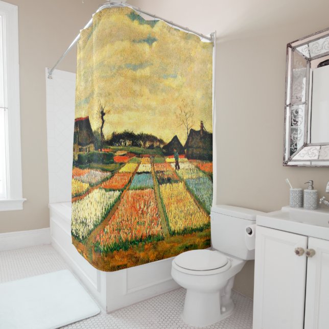 Van Gogh - Flower Beds in Holland Shower Curtain (In Situ)