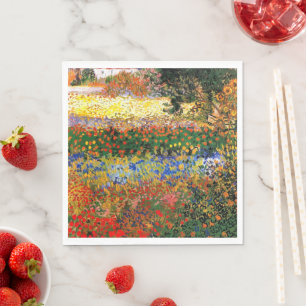 Van Gogh - Flower Garden painting, Napkin