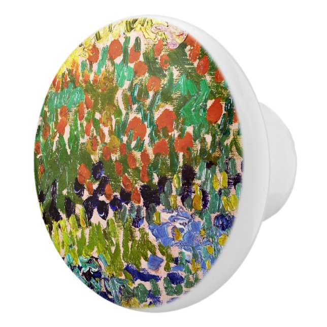 Van Gogh Flowering Garden At Arles Floral Fine Art Ceramic Knob (Right)