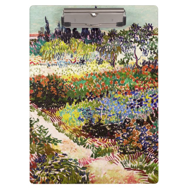 Van Gogh Flowering Garden At Arles Floral Fine Art Clipboard (Front)
