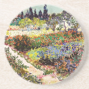 Van Gogh Flowering Garden At Arles Floral Fine Art Coaster
