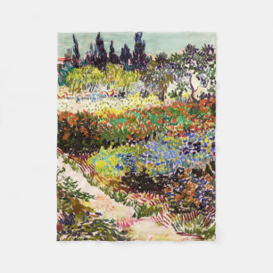 Van Gogh Flowering Garden At Arles Floral Fine Art Fleece Blanket