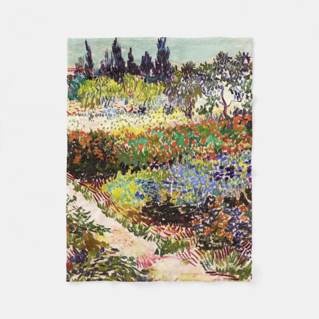 Van Gogh Flowering Garden At Arles Floral Fine Art Fleece Blanket (Front)