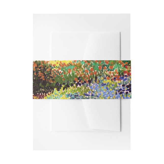 Van Gogh Flowering Garden At Arles Floral Fine Art Invitation Belly Band (Front Example)