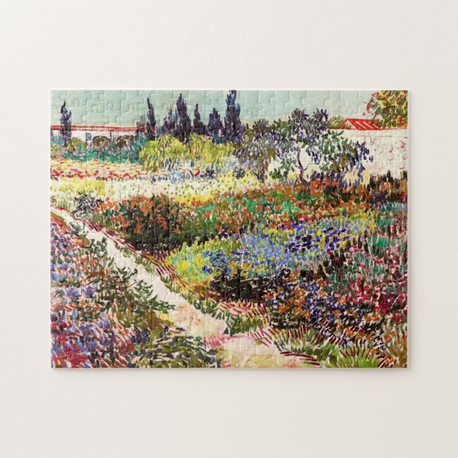 Van Gogh Flowering Garden At Arles Floral Fine Art Jigsaw Puzzle (Horizontal)