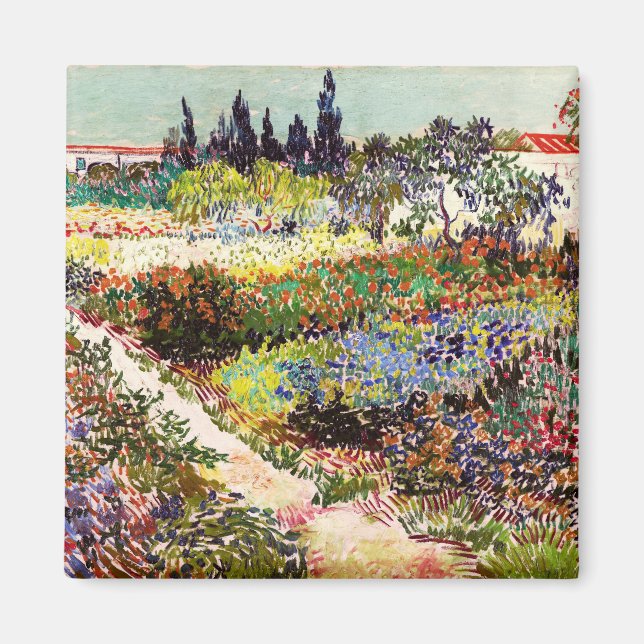 Van Gogh Flowering Garden At Arles Floral Fine Art Magnet (Front)