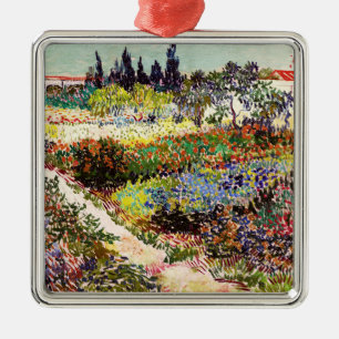 Van Gogh Flowering Garden At Arles Floral Fine Art Metal Tree Decoration