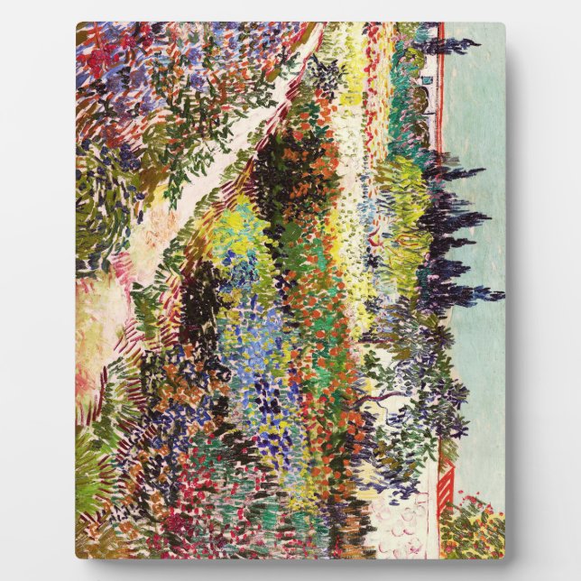 Van Gogh Flowering Garden At Arles Floral Fine Art Plaque (Front)